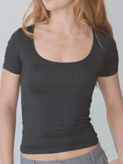 Solid Scoop Braless Short Sleeve -ChicNest Store 0131 kn9.18.2453272