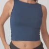 Braless Solid Boat Neck Brami Crop Top
