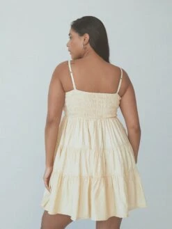 Tiered Mini Brami Dress -ChicNest Store Braless Sundays 0000s 0001 KN Tiered Mini Brami Dress Yellow 3