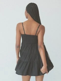 Tiered Mini Brami Dress -ChicNest Store Braless Sundays 0000s 0009 KN Tiered Mini Brami Dress Black 3