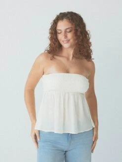 Flowy Tube Top Brami -ChicNest Store Braless Sundays 0007 KN Flowy Tube Top Brami White 1