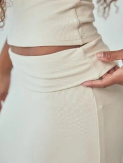 Ribbed Fold Over Maxi Skirt 12 Ribbed Fold Over Maxi Skirt -ChicNest Store DB 0008 Ribbed Fold Over Skirt Cream 4 jpg