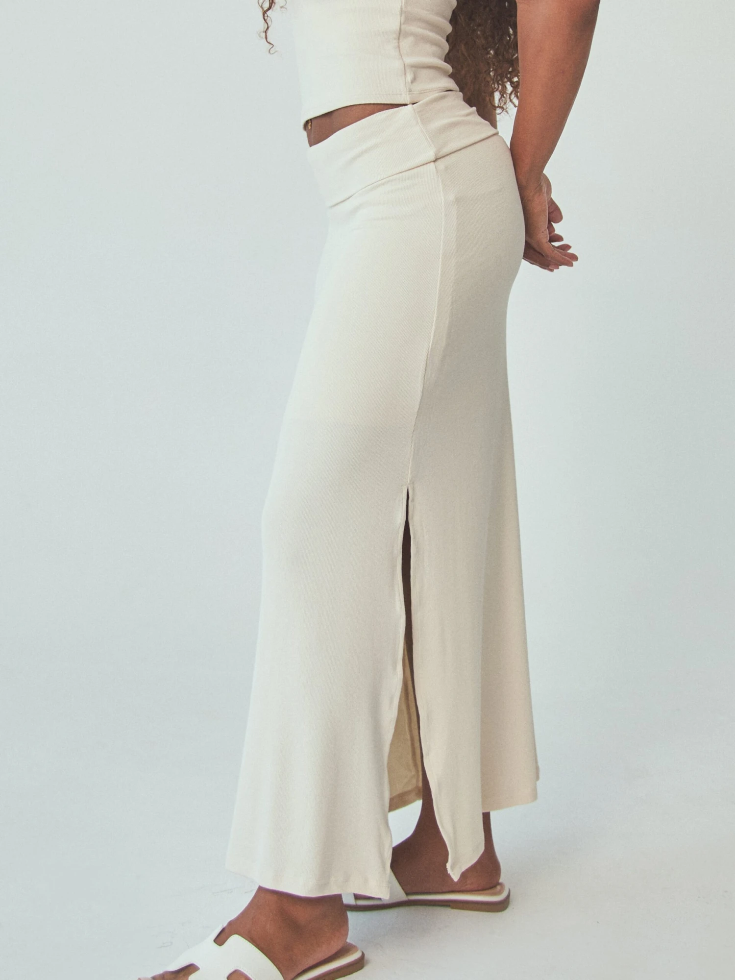 Ribbed Fold Over Maxi Skirt 4 Ribbed Fold Over Maxi Skirt - Image 2