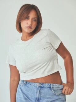 Cotton Tee Brami 20 Cotton Tee Brami -ChicNest Store DB 0033 Cotton Tee Brami Heather White 1 jpg