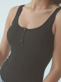 Henley Tank Bramisuit -ChicNest Store Henley Tank Bramisuit Black v2 4