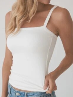 Ribbed Square Neck Brami 21 Ribbed Square Neck Brami -ChicNest Store KN 0001s 0006 SR Square Neck White 2