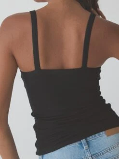 Ribbed Square Neck Brami 32 Ribbed Square Neck Brami -ChicNest Store KN 0001s 0009 SR Square Neck Black 3