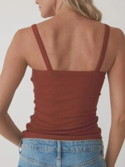 Ribbed Square Neck Brami 24 Ribbed Square Neck Brami -ChicNest Store KN 0001s 0018 SR Square Neck Cinnamon 3