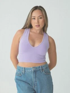 V-Neck Brami -ChicNest Store VNeckCrop Lilac 1